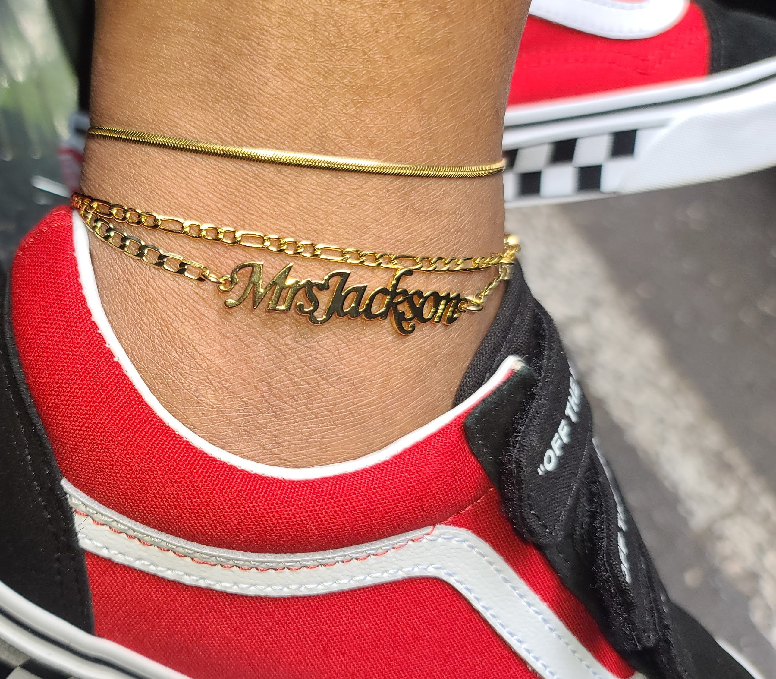 Custom Nameplate Anklets