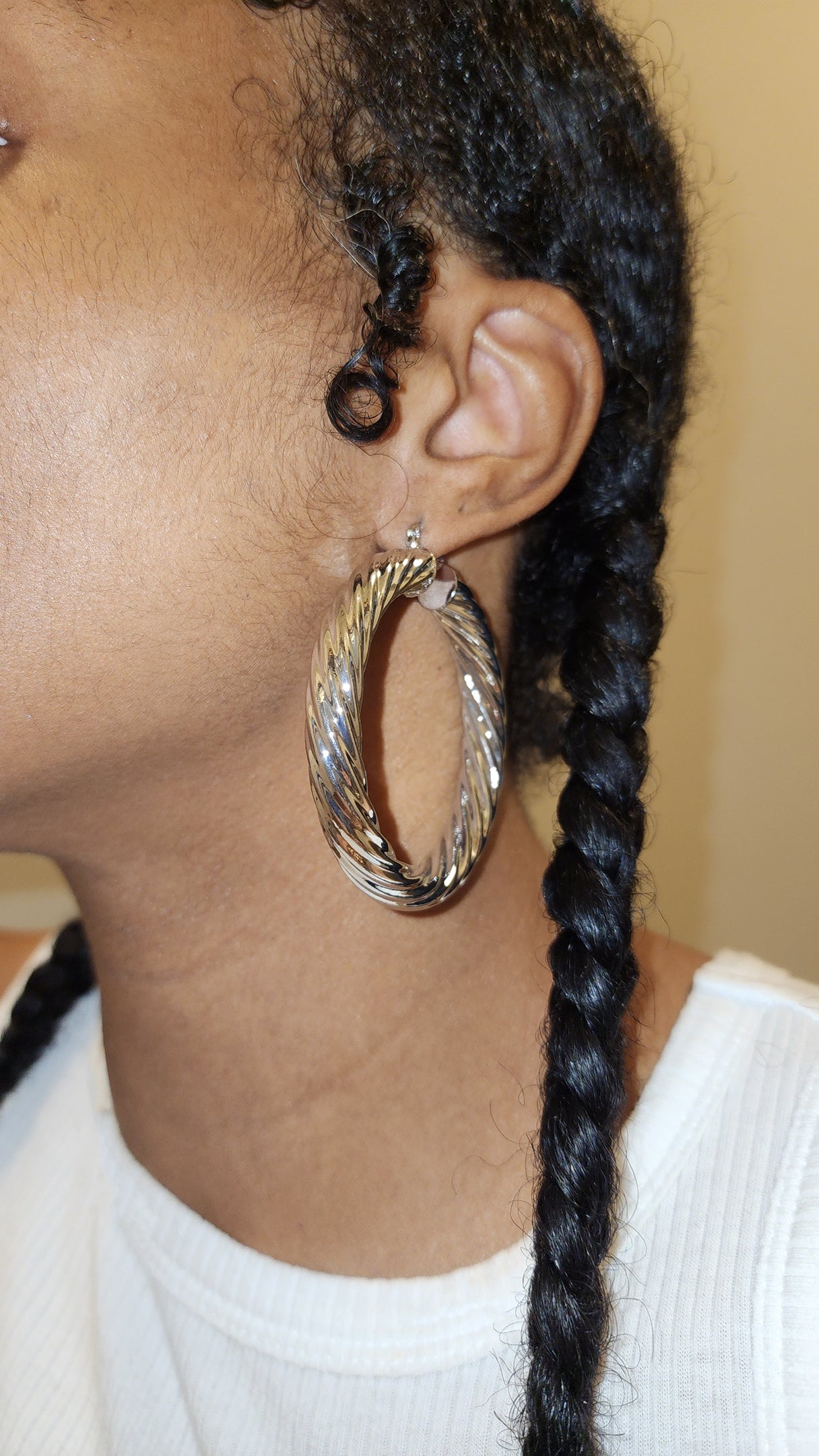 Nubian Silver Hoops