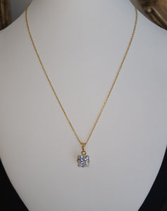 Square Solitaire Necklace