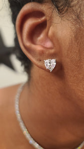 Icy Triple Hearts Studs