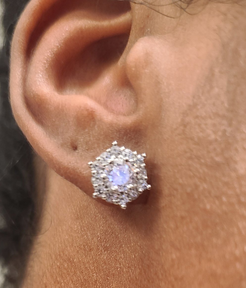 Icy Halo Hexagon Studs