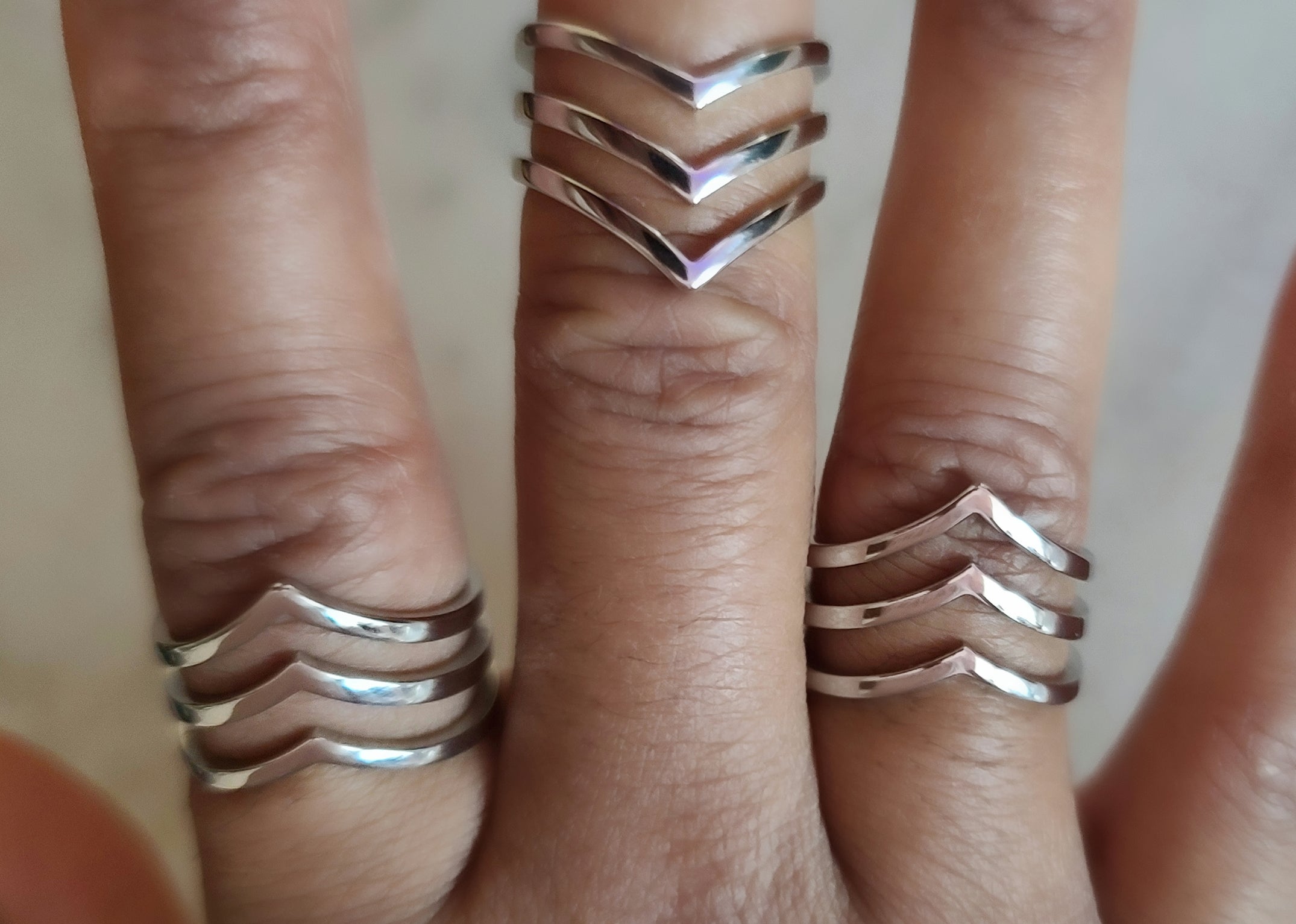 "Triple" Chevron Ring